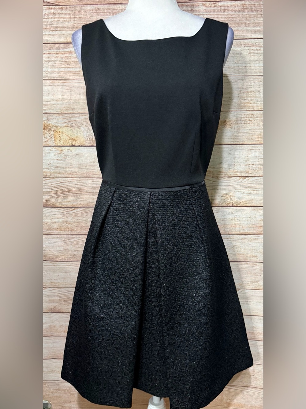 Tahari Black Fit-and-Flare Midi Dress